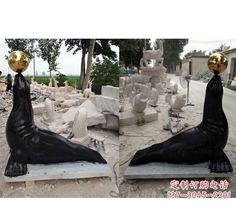 贵阳大理石海豹雕塑