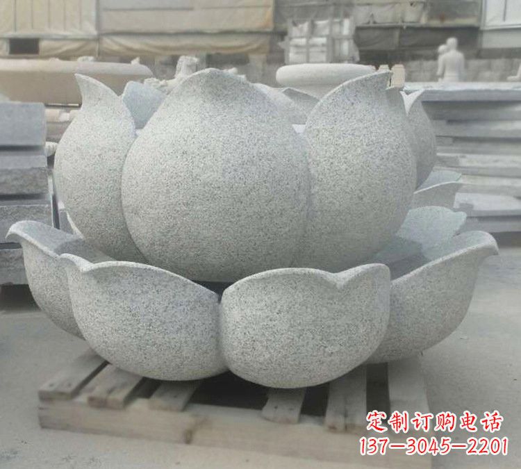 贵阳高雅精美的大理石公园莲花喷泉雕塑