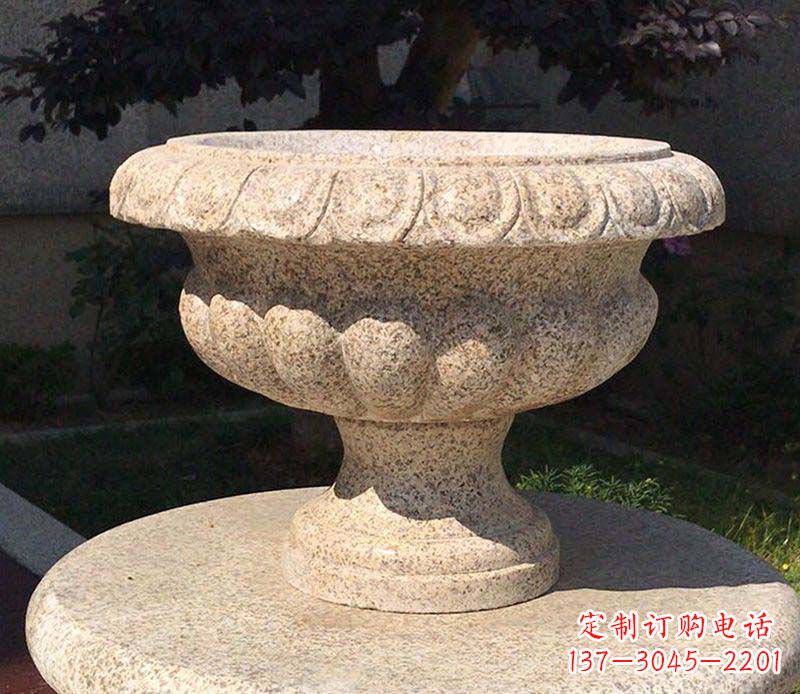 贵阳大理石花钵公园花盆石雕