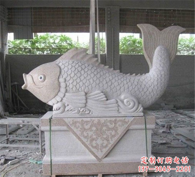 贵阳精美大理石"鲤鱼"雕塑