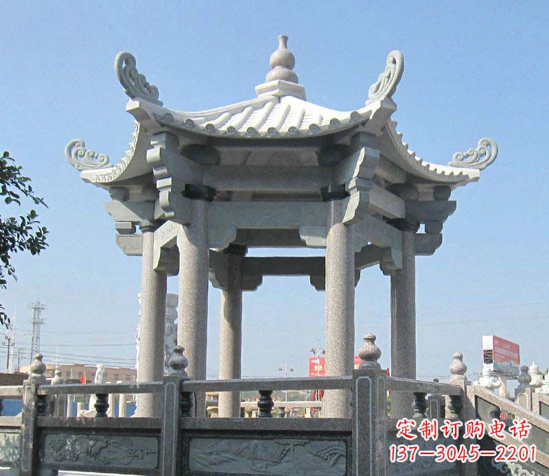 贵阳大理石六角凉亭石雕，为您的家园带来浪漫情怀