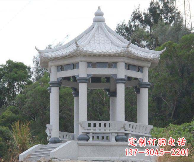 贵阳大理石六角石雕凉亭营造舒适环境的完美体现