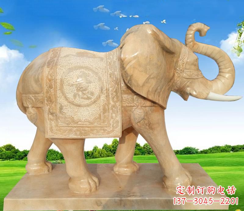 贵阳大理石喷水大象雕塑