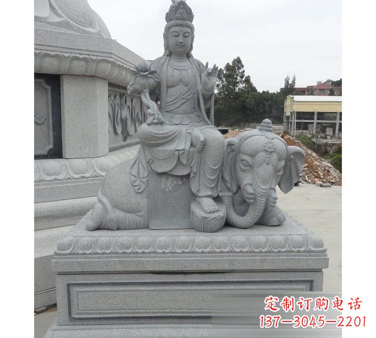 贵阳精雕细琢的大理石普贤菩萨雕塑