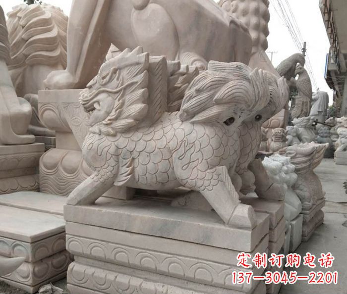 贵阳大理石麒麟古代神兽石雕