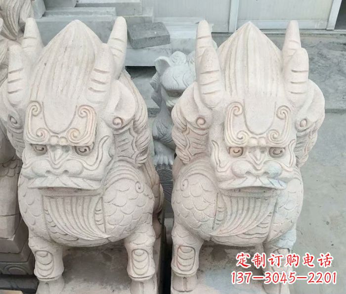 贵阳品质卓越的大理石麒麟古兽雕塑