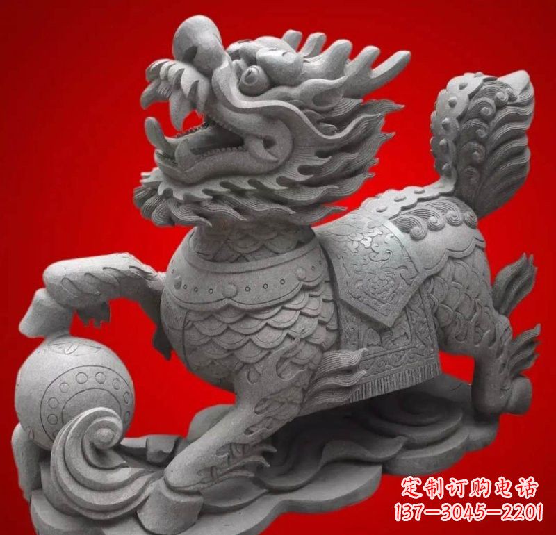 贵阳大理石企业小区门口麒麟雕塑