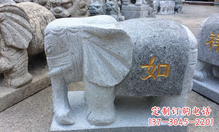 贵阳精美大理石石象雕塑