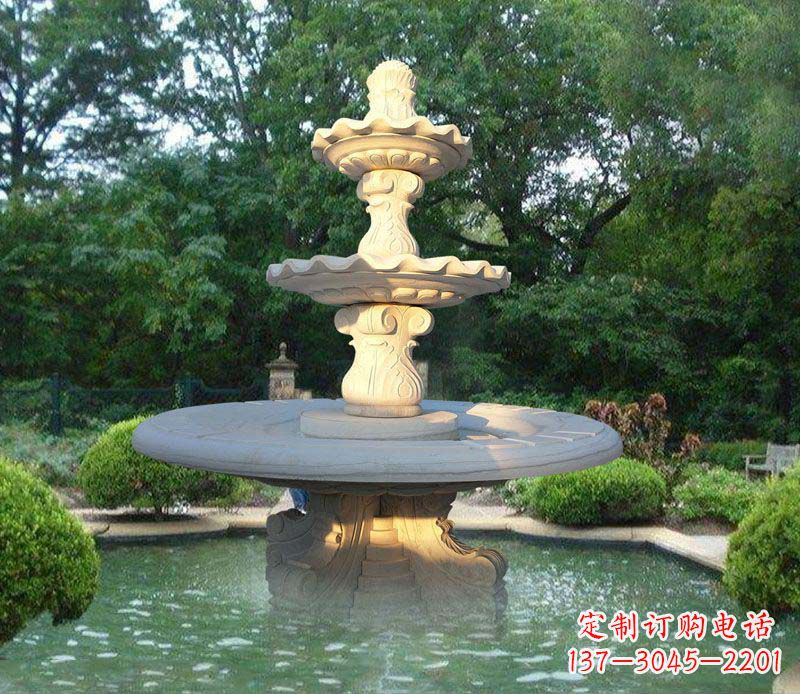 贵阳大理石三层喷泉雕塑