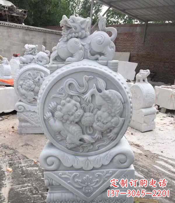 贵阳大理石狮子抱鼓石雕塑