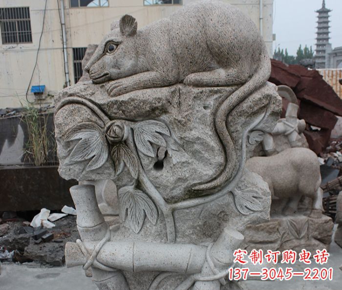 贵阳大理石生肖鼠石雕