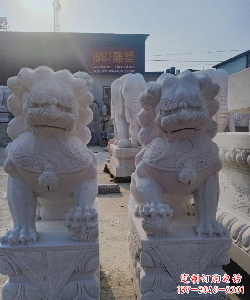 贵阳大理石狮子雕塑,象征威严
