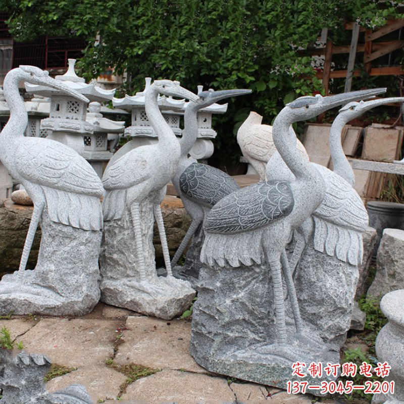 贵阳精美大理石仙鹤雕塑