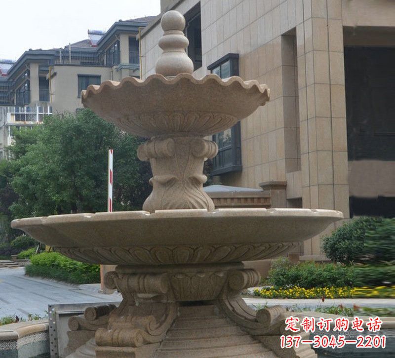 贵阳简约双层大理石喷泉雕塑