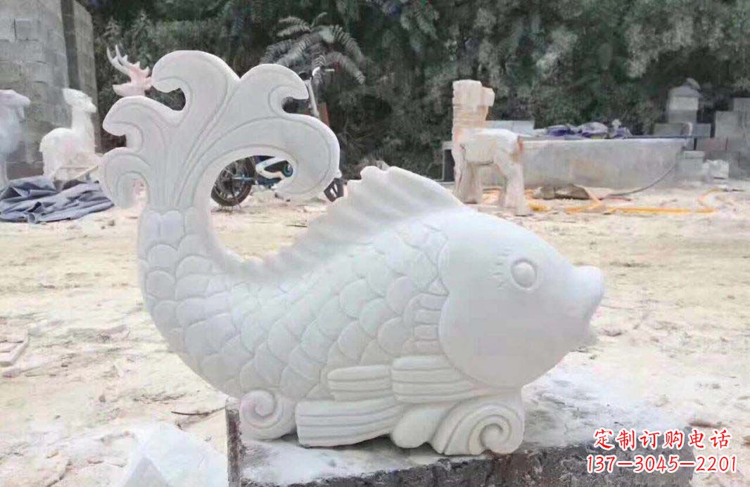 贵阳大理石鱼喷泉雕塑装置