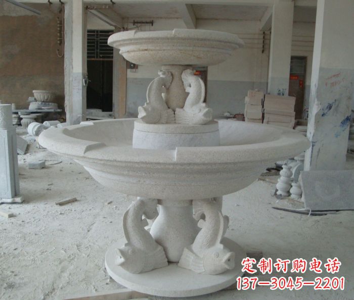 贵阳高端大理石双层喷泉雕塑