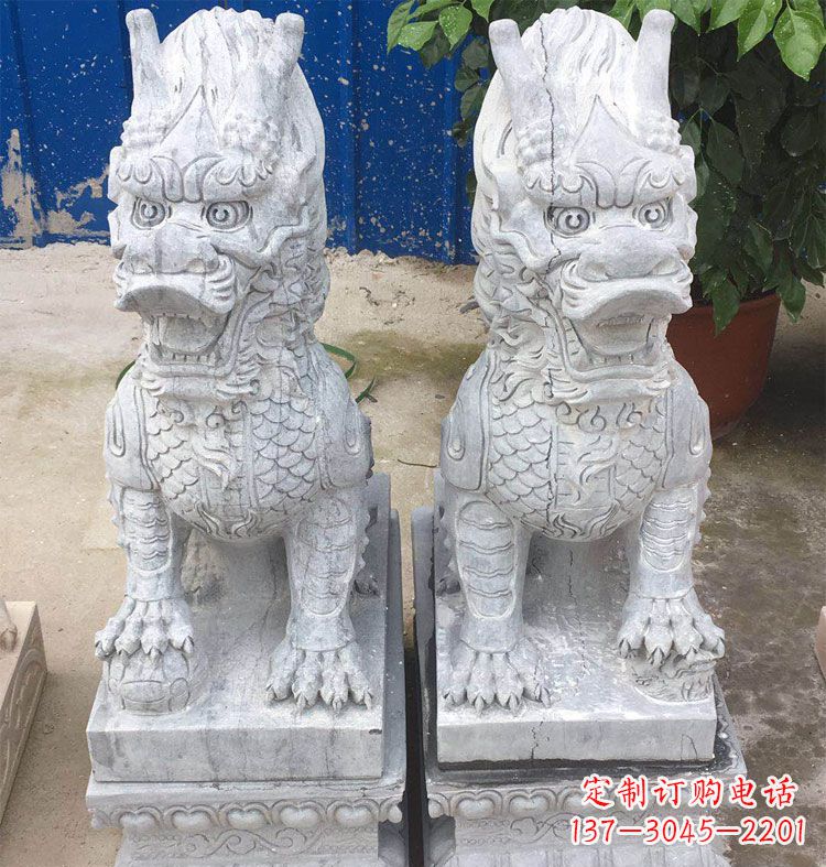 贵阳大理石风格麒麟门口石雕