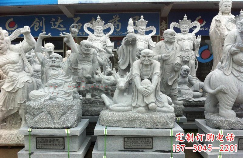 贵阳大理石坐式罗汉禅修雕塑