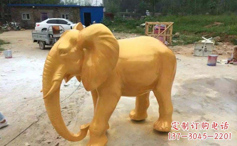 贵阳大象玻璃钢仿铜动物雕塑
