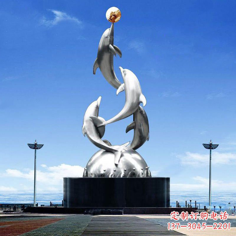 贵阳引领潮流的不锈钢海豚雕塑