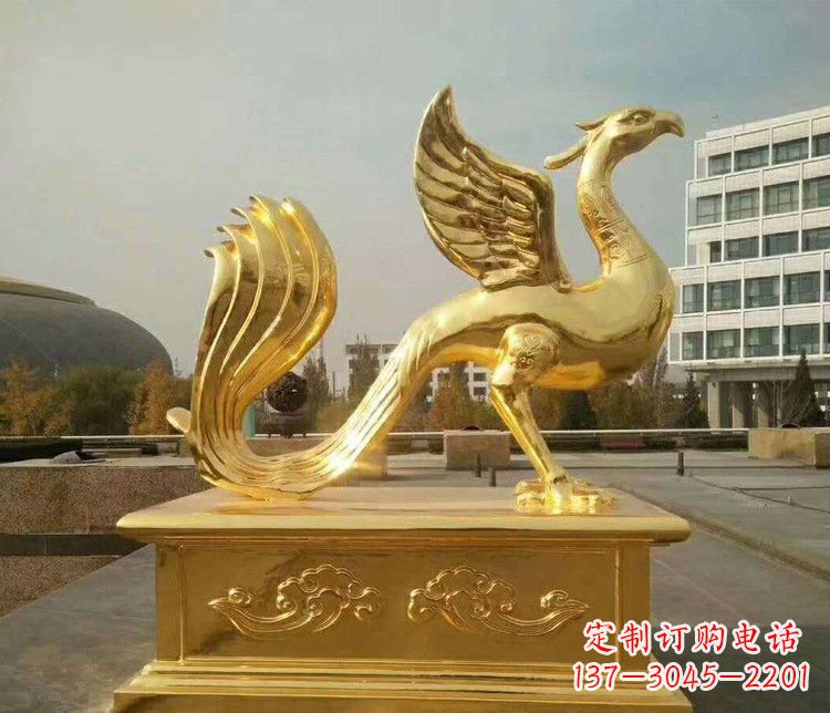 贵阳大型凤凰动物铜雕塑