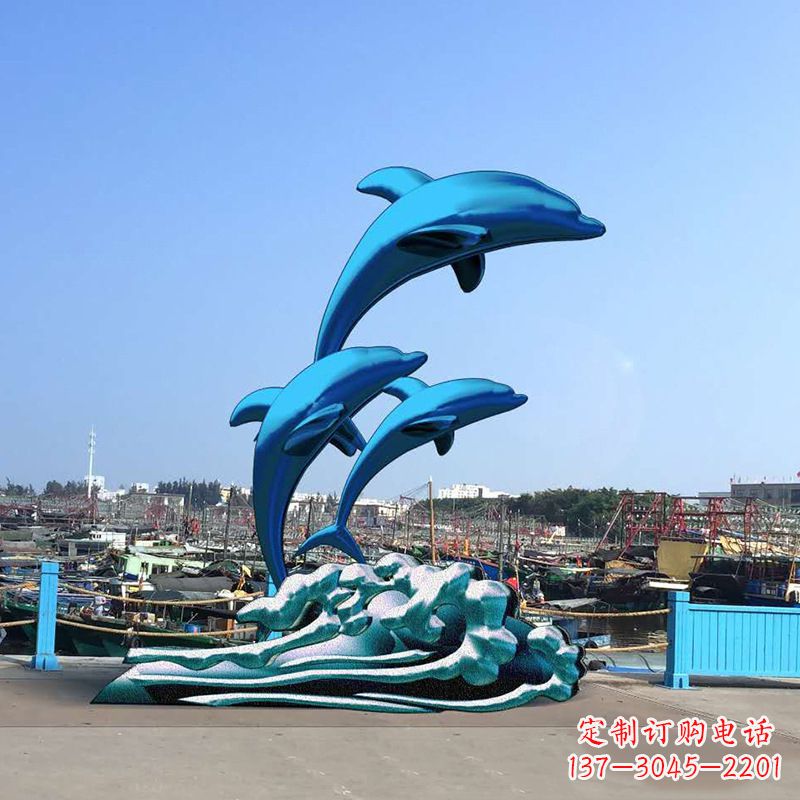 贵阳大型海豚玻璃钢景观雕塑