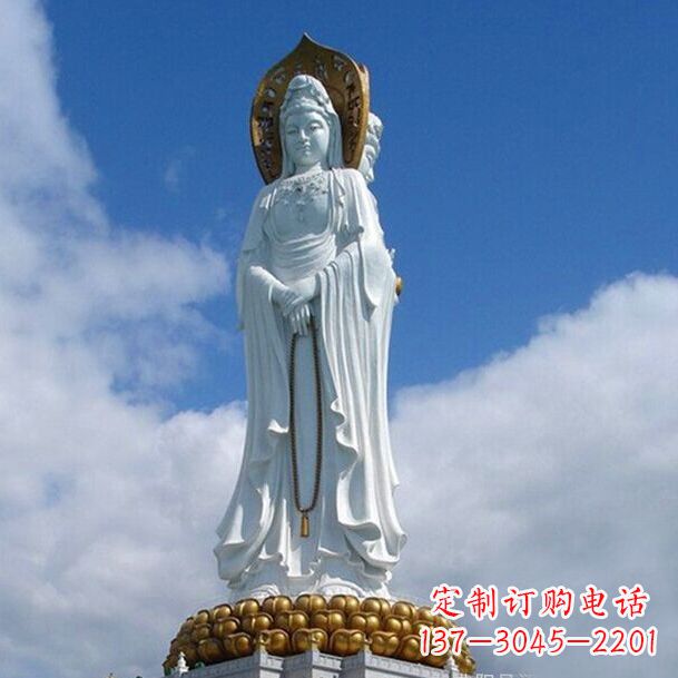 贵阳大型景区景点三面观音石雕佛像