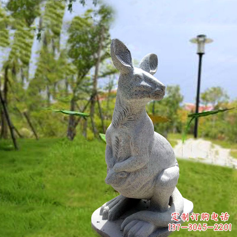 贵阳高品质袋鼠雕塑,精致石雕摆件