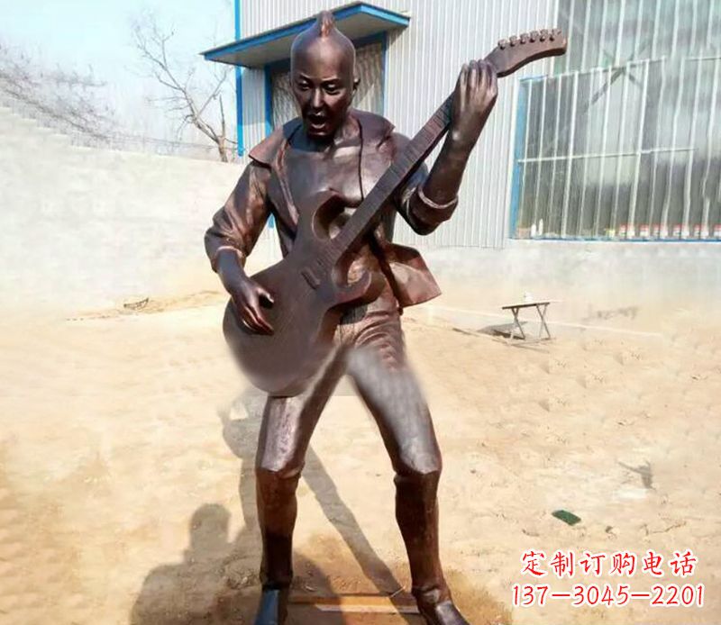 贵阳精致细腻的铜吉他雕塑