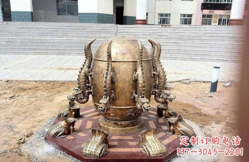 贵阳精致细节 壮丽地动仪铜雕