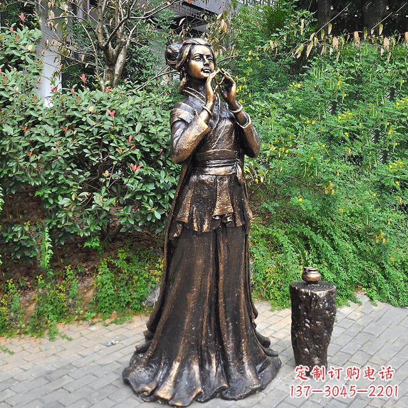 贵阳貂蝉铜雕塑公园古代美女人物雕塑