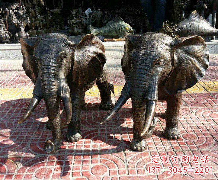 贵阳动物大象铜雕公园摆件