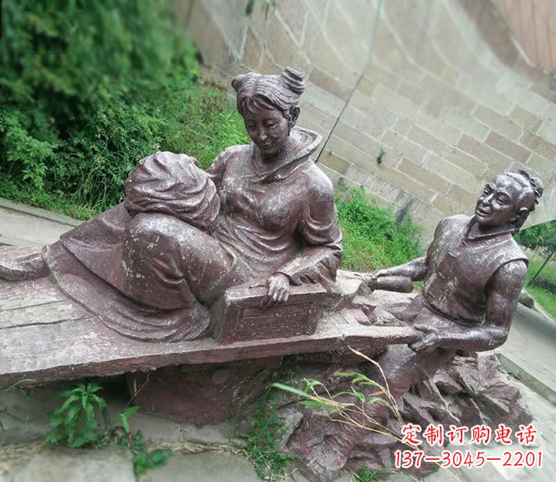 贵阳传统风格高雅的独轮车铜雕