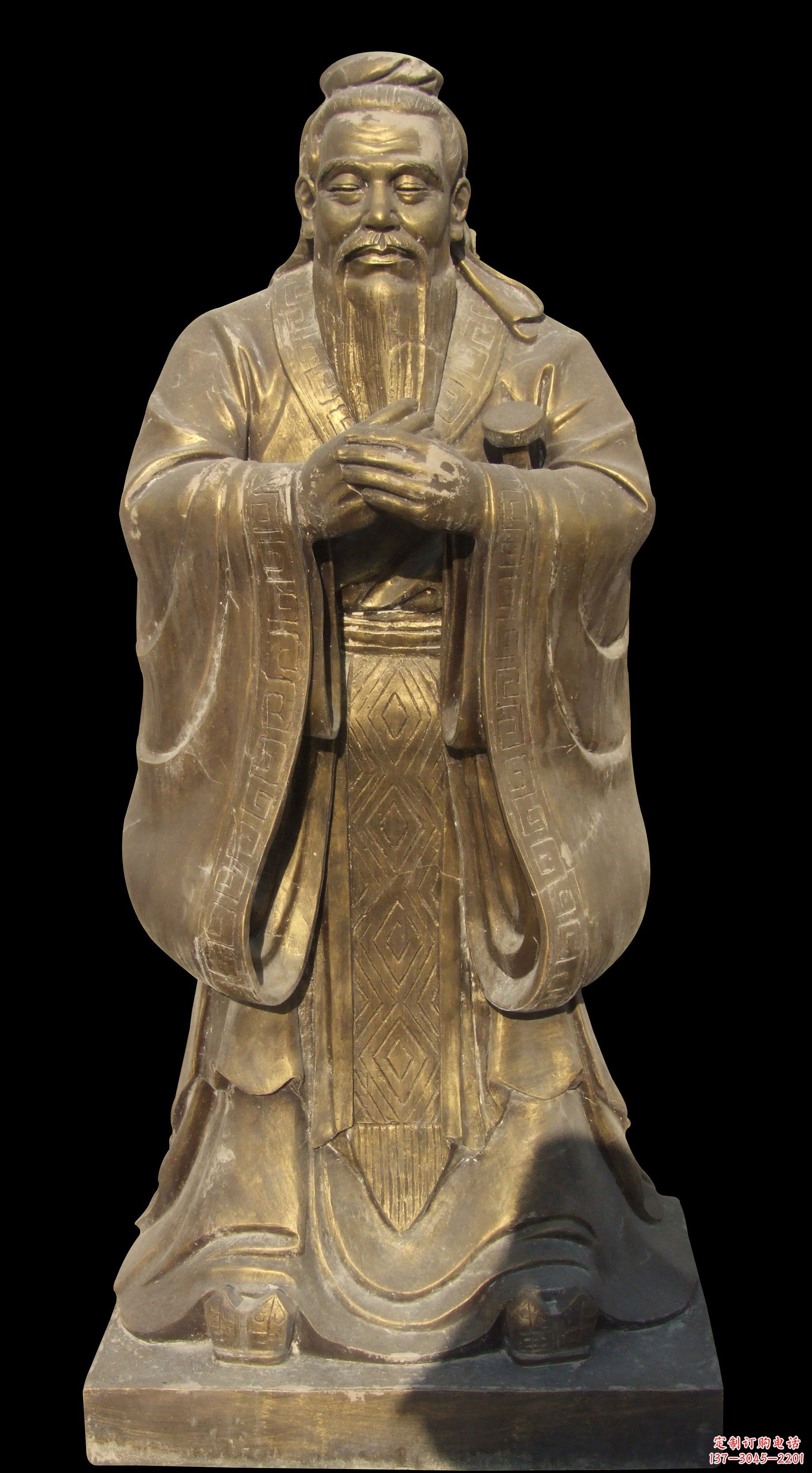 贵阳手工精美锻铜孔子铜雕像