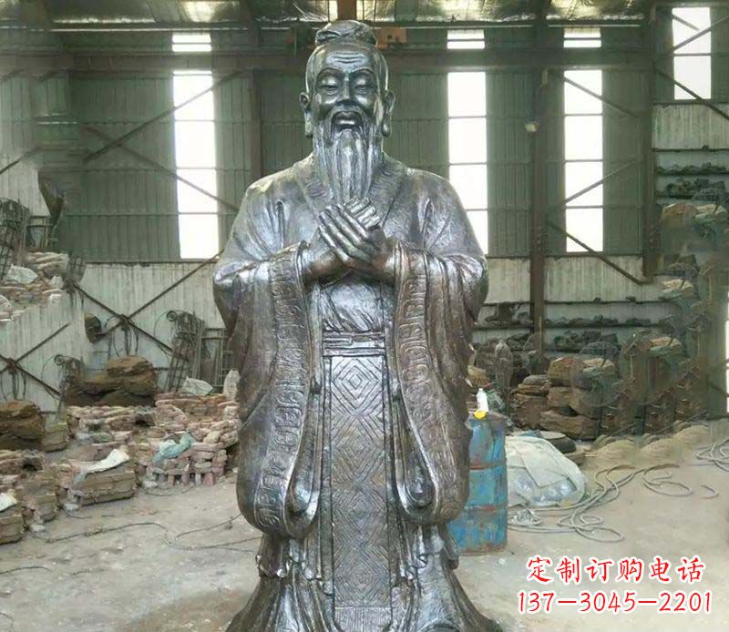 贵阳锻铜校园老子人物雕塑,铸就永恒的追求