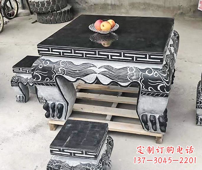 贵阳中领雕塑方形仿古石桌凳