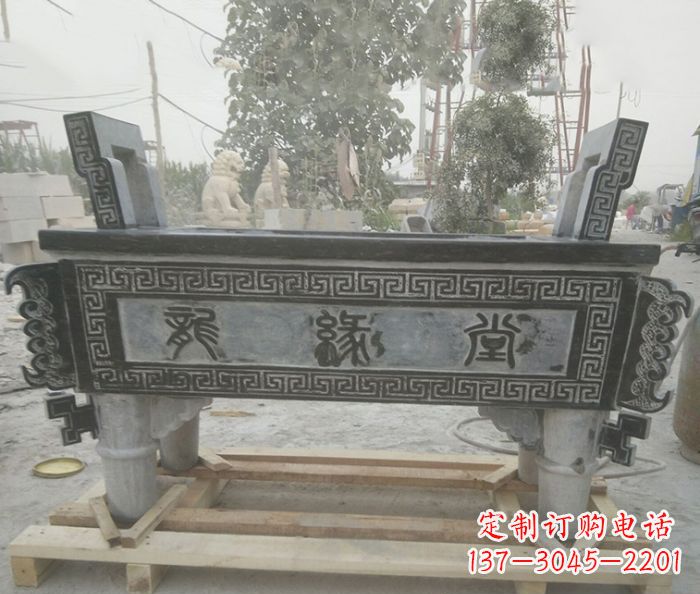 贵阳方形四足香炉石雕艺术品