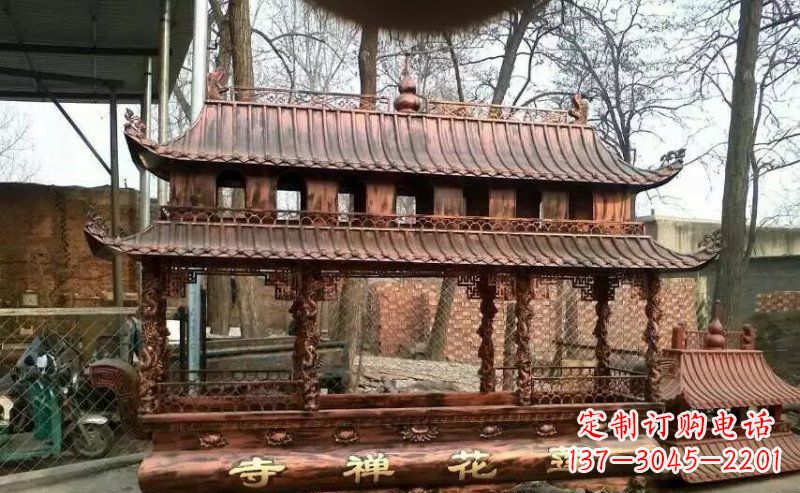 贵阳方形寺庙香炉铜雕 (5)