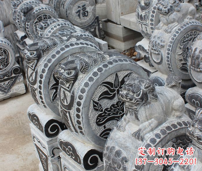 贵阳仿古抱鼓石招财石门墩 (2)