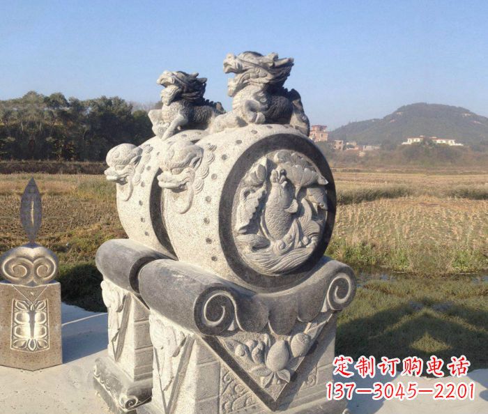 贵阳仿古抱鼓石镇宅石门墩 (4)