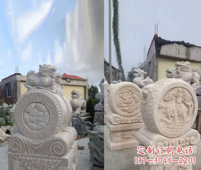 贵阳仿古抱鼓石门墩雕塑