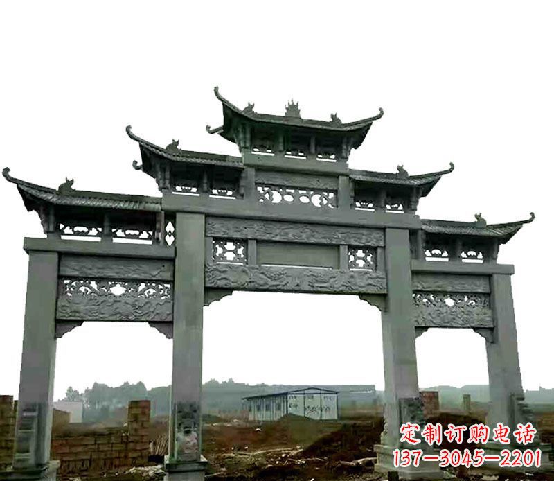 贵阳中领雕塑精美牌坊石雕，高品质时尚艺术