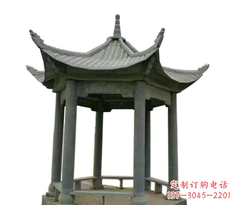 贵阳仿古六角凉亭石雕 (2)