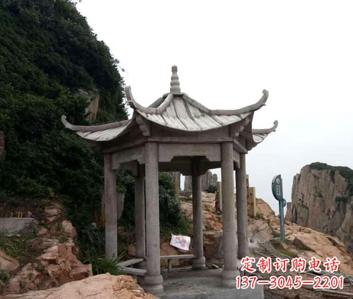 贵阳仿古六角凉亭石雕 (7)