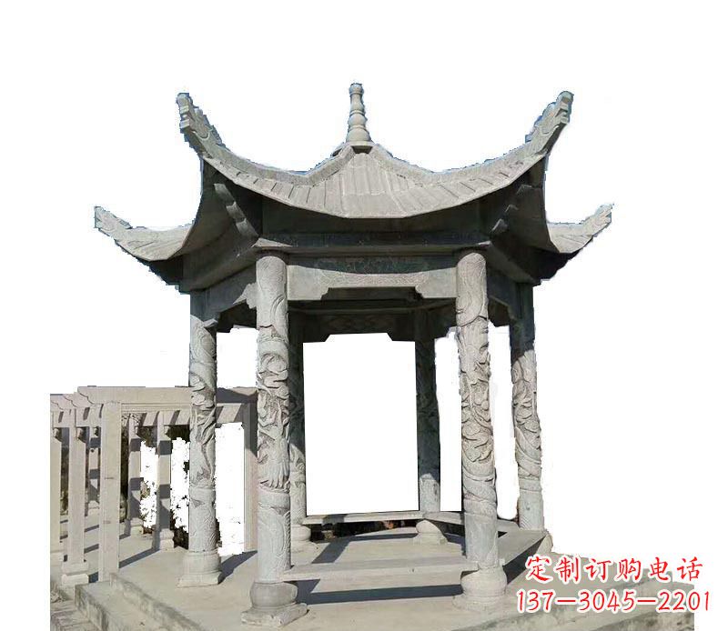 贵阳仿古六角凉亭石雕 (10)