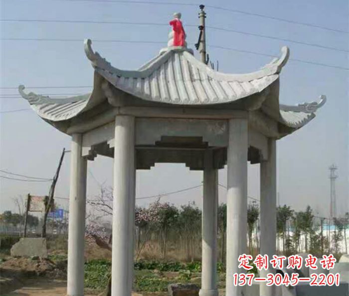 贵阳仿古六角凉亭石雕 (9)