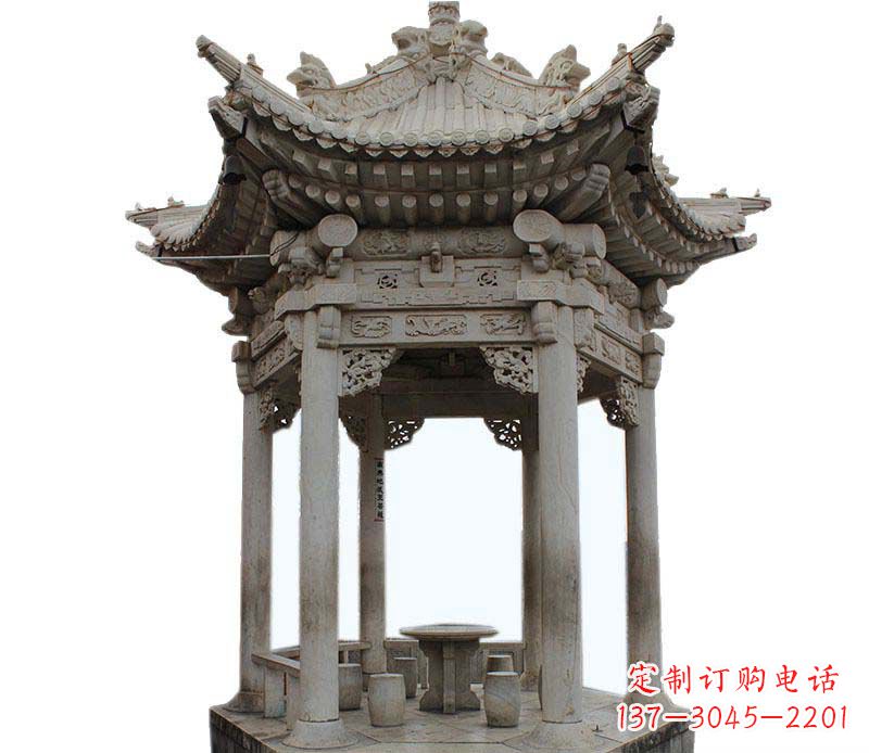 贵阳仿古六角凉亭石雕