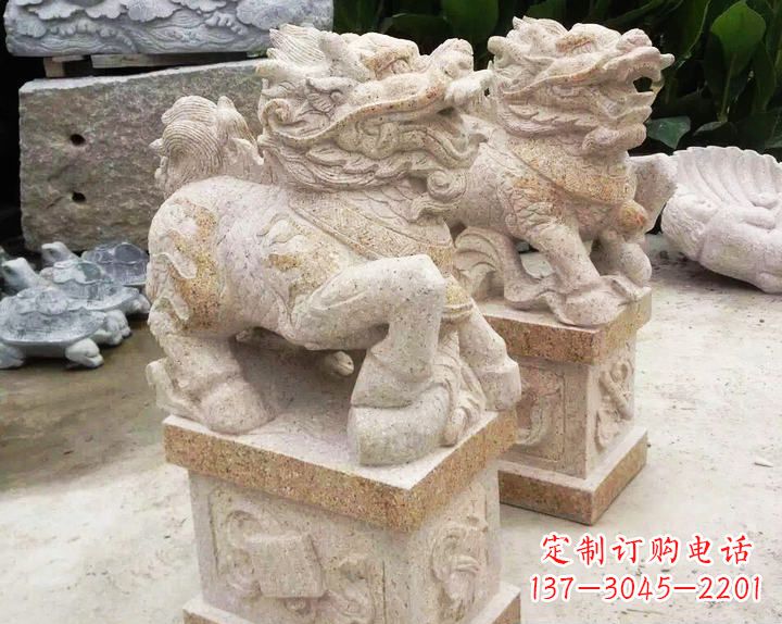 贵阳仿古麒麟门口镇宅石雕