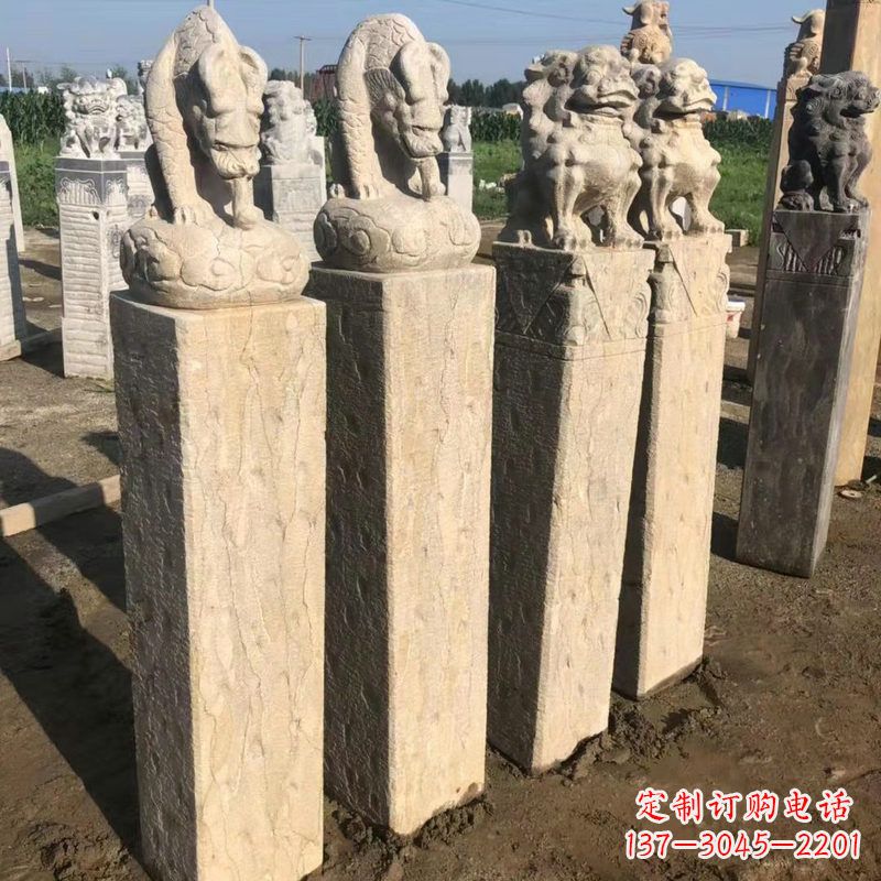 贵阳仿古麒麟貔貅栓马柱
