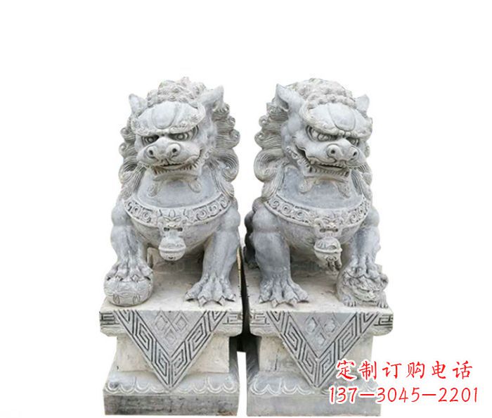 贵阳仿古瑞兽狮子石雕 (2)